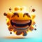 Energy Sun 3D Emoji. AI Generated Icon. Happy Face