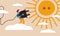 Energy sun electric and creative alternative sunshine. Modern warm technology and solar system vector illustration concept.