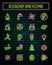 Energy thin neon glowing line icons set.vector illustration