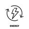 Energy thinking icon or logo in modern line style.
