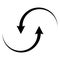 Energy transition icon, reset switch, circular arrow