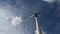 Energy wind turbines and sky with clouds