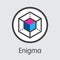 ENG - Enigma. The Logo of Virtual Currency or Market Emblem.