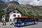 The Engadin Bus in Sils-Maria mountain village in the upper Engadin