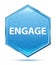 Engage crystal blue hexagon button