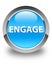 Engage glossy cyan blue round button