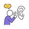 Engage in gossip color line icon. Insult, bad attitude concept. Sign for web page, mobile app, button, logo. Editable