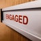 Engaged sign on wood door
