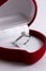 Engagement Diamond Ring In a Red Heart Shaped Box