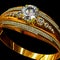 Engagement gold ring with jewelry gem.