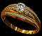 Engagement gold ring with jewelry gem.