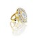 Engagement Gold with stone ring. 3D illustration