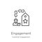 engagement icon vector from customer engagement collection. Thin line engagement outline icon vector illustration. Outline, thin