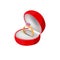 Engagement Ring in Red Box with Precious Stone