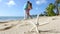 Engagement ring on the starfish beach love concept