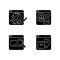 Engaging audience with content black glyph icons set on white space