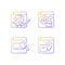 Engaging audience with content gradient linear vector icons set