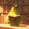 Engaging Bookworm Pear: A Whimsical Library Adventure!