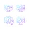 Engaging with digital technology gradient linear vector icons set