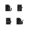 Engaging online content black glyph icons set on white space