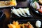 Engawa sushi with the all sushi and sashimi