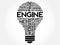 ENGINE bulb word cloud collage