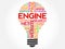 ENGINE bulb word cloud collage