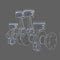 Engine pistons outline. 3D illustration