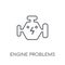 Engine problems linear icon. Modern outline Engine problems logo