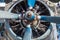 Engine and propeller of an old AN-2 airplane. Old rusty iron. Military, passenger and agricultural aircraft. Aircraft. History of