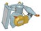 Engine pump machine used for irrigation vector or color illustration