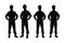 Engineer Boys silhouette collection. Male engineers and workers with anonymous faces. Man construction workers wearing uniforms