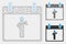 Engineer Calendar Day Vector Mesh Network Model and Triangle Mosaic Icon