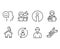 Engineer, Cleaning and Person info icons. Woman read, Good mood and Escalator signs.