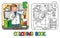 Engineer coloring book. Profession ABC series