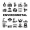 engineer environmental technology icons set vector
