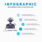 Engineer, headphones, listen, meloman, music Infographics Template for Website and Presentation. GLyph Gray icon with Blue