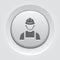 Engineer Icon. Man in Hard Hat. Buider Symbol.