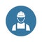 Engineer Icon. Man in Hard Hat. Buider Symbol.