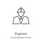 engineer icon vector from oil and petroleum industry collection. Thin line engineer outline icon vector illustration. Linear