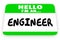 Engineer Job Career Hello Name Tag Sticker
