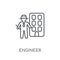 Engineer linear icon. Modern outline Engineer logo concept on wh