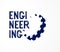Engineer logo or icon with gears and cog wheels, stylish industrial .