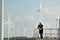 Engineer at Natural Energy Wind Turbine site with a mission to climb up to the wind turbine blades to inspect the operation of