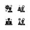 Engineer profession black glyph icons set on white space