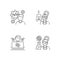 Engineer profession pixel perfect linear icons set