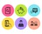 Engineer, Quick tips and Saving money icons set. Mobile survey, Search files and People communication signs. Vector