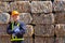 Engineer recycle and Environment concept. Engineers standing in recycling center. Male foreman wearing protective equipments and