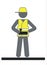 Engineer with remote control in yellow helmet, working man
