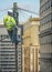 Engineer Repairing An Urban Telephone Line